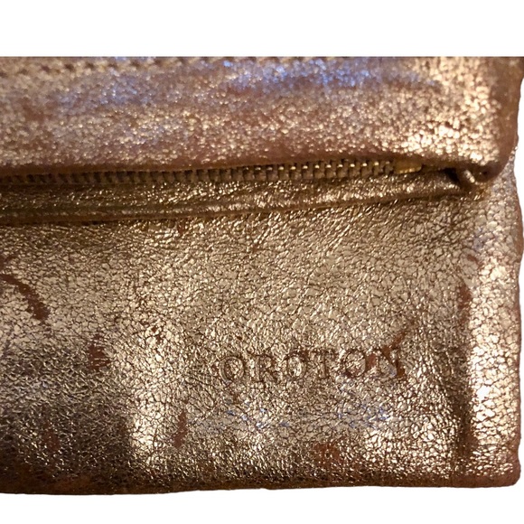 OROTON Glittery Gold Womens Clutch Bag - Picture 6 of 9